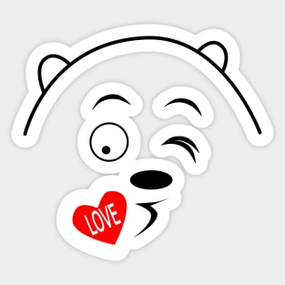 Grizzly's love kiss Sticker